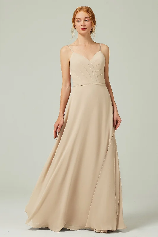 A-Line Floor Length Chiffon Bridesmaid Dress CB0312