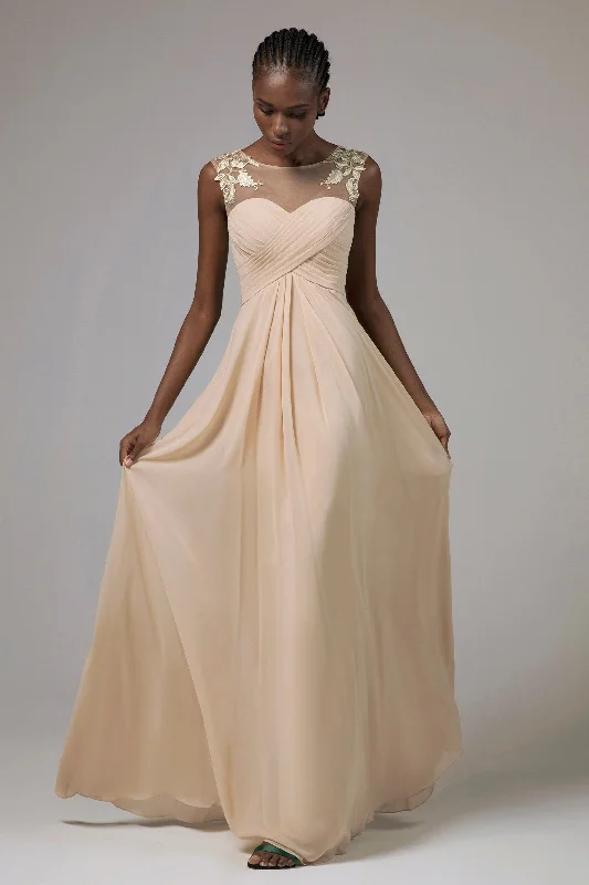 A-Line Floor Length Chiffon Bridesmaid Dress CB0397