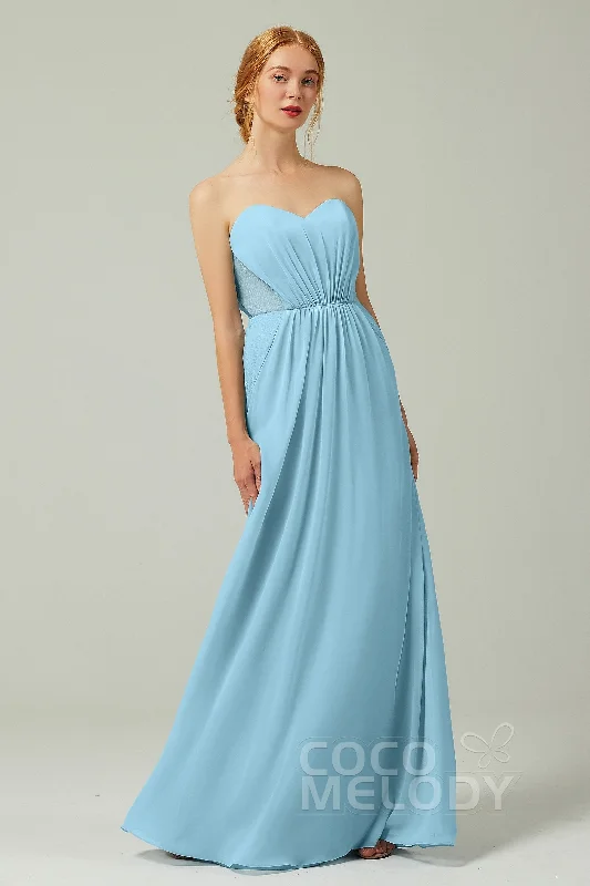 Sheath-Column Floor Length Chiffon Bridesmaid Dress CB0330