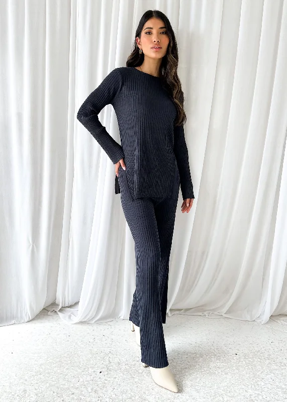 Vickra Knit Pants - Charcoal